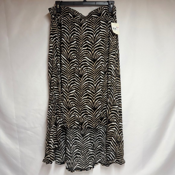 Jaclyn Smith Collection Dresses & Skirts - Vintage Jaclyn Smith Zebra Print High-Low Rayon Maxi Skirt XXL NWT Animal Print